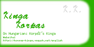 kinga korpas business card